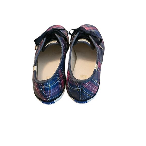 Talbots Exclusive Keds Champion Plaid Sneakers Navy Pink Leather Size 9 Leather - Picture 3 of 5